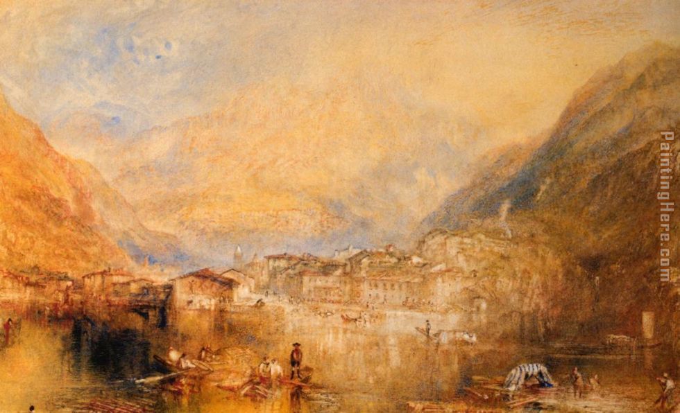 Brunnen from the Lake of Lucerne painting - Joseph Mallord William Turner Brunnen from the Lake of Lucerne art painting